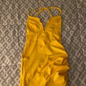 Backless Yellow Dress